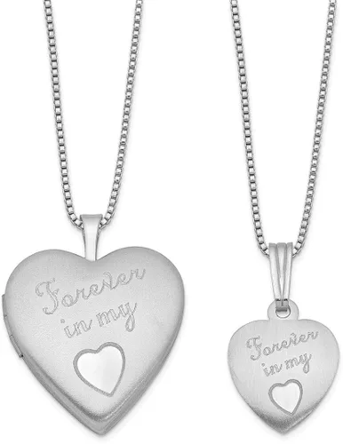 Vista 7 de Juego de collar de plata de ley 925 Forever In My Heart para madrehijacolgante de cadena con dije, medallón de amor, joyería fina para mujeres
