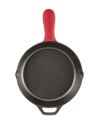 Vista 7 de Lodge Olla de hierro fundido, horno doble holandés de hierro fundido, sartén de hierro fundido de 5 cuartos de galón con soporte de mango caliente