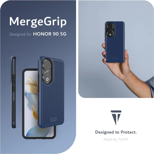 Vista 7 de TUDIA DualShield Grip - Funda protectora compatible con Honor 90, de doble capa, a prueba de golpes, delgada, de grado militar, antideslizante, Azul