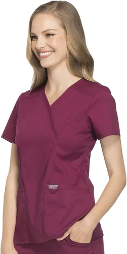 Vista 9 de Workwear Revolution WW610 - Ropa quirúrgica con estilo cruzado falso para mujer, elástica, suave y de fácil cuidado