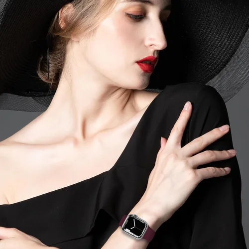 Vista 6 de Paquete de 6 correas compatibles con Apple Watch de 1.496 in 1.575 in 1.614 in 1.654 in 1.732 in 1.772 in 1.929 in, correas deportivas de silicona