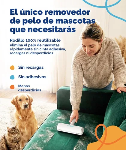 Vista 2 de Triton Herramienta de Eliminación de Pelo de Mascotas con Compartimento de Captura de Pelo y Mango Desmontable, Tamaño de Almacenamiento 60% Más