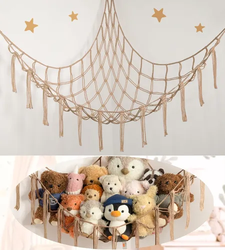 Vista 26 de mirolam Hamaca de Almacenamiento para Animales de Peluche Red de Hamaca Grande para Juguetes de Animales de Peluche Esquina - Azul Peluche Puntada
