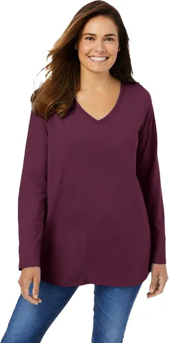 Vista 16 de Camiseta manga larga de talla grande para mujer Woman Within Negro