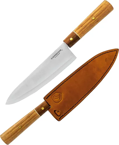 Vista 7 de Condor Cuchillo Santoku de cocina Kondoru Tool & Knife Cuchillo de pelar de acero inoxidable 440C con mango de nogal Cuchillo de cortar