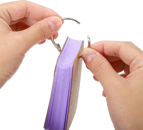 Vista 4 de PATIKIL Tarjetas de índice en blanco con anillo, 300 tarjetas flash en blanco de colores de 3.5 x 2 pulgadas, tarjeta de estudio para aprendizaje