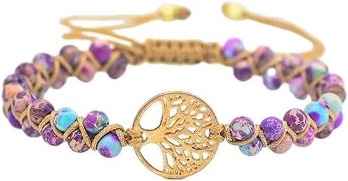 Vista 36 de ZOSOJONA - Pulseras bohemias hechas a mano de piedra natural, que dan vuelta, con cuentas de cristal de turquesa