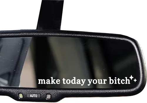Vista 20 de 2 calcomanías con el texto “Buckle Up” para espejo retrovisor, calcomanía de vinilo divertida y bonita para el auto