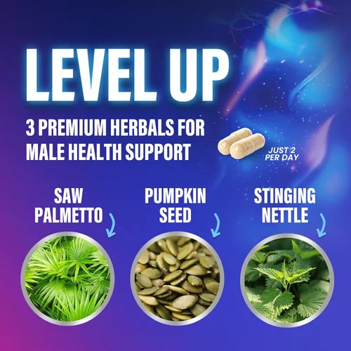 Vista 6 de Suplementos para la Salud de la Próstata para Hombres 1000mg - 3X Fuerza con Mezcla de Saw Palmetto, Raíz de Ortiga y Complejo de Apoyo de Semilla