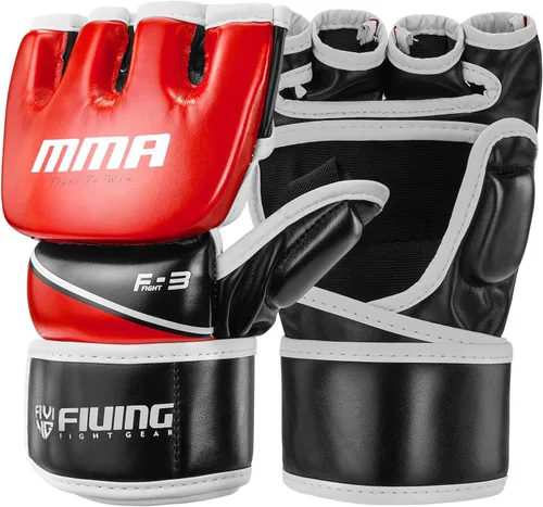 Vista 7 de Guantes MMA para hombres y mujeres, guantes de boxeo para saco de boxeo, sparring, entrenamiento, muay thai, artes marciales, guantes de medio