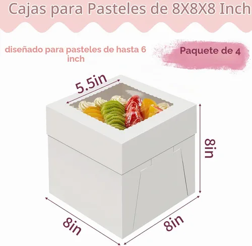 Vista 2 de WINKIO Cajas para pasteles de 8 pulgadas, soporte para tartas, contenedor de transporte de almacenamiento