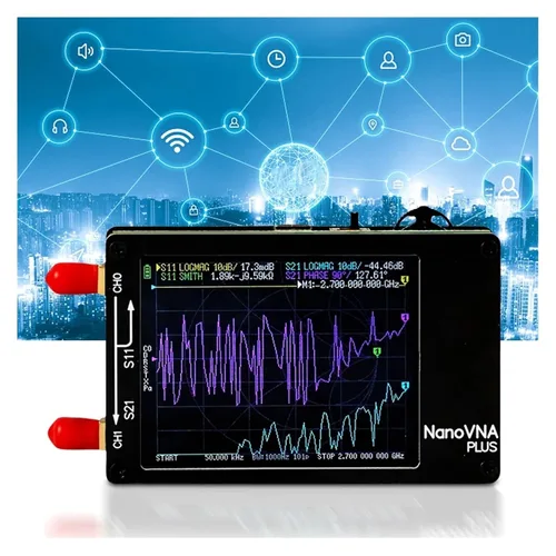 Vista 4 de Spectrum Analyzer, 50Khz-2.7Ghz Vector Network Analyzer Rechargeable Nanovna Plus Antenna Spectrum for Transmission Coefficients(Analyzer 32G SD