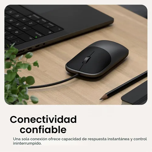 Vista 4 de Satechi Ratón delgado LX con cable, diseño USB-C de aluminio, negro Negro espacial