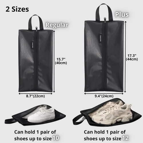 Vista 3 de tianzong Bolsas de zapatos para viajes, organizador de almacenamiento de zapatos resistente al agua con cremallera para hombres y mujeres, 31 negro