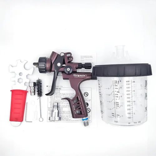 Vista 9 de HVLP 6800B pistola pulverizadora 0.051 in sin taza de lavado y adaptador herramienta de pintura spayer coche pistola de pintura de aire aerógrafo