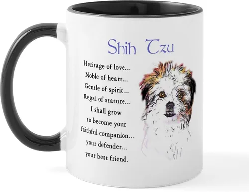 Vista 26 de CafePress Angel Shih Tzu In Clouds Taza de café de cerámica de 11 oz (11.0 fl oz)
