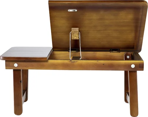 Vista 5 de Bandeja de escritorio de madera natural para cama y sofá, tamaño mediano