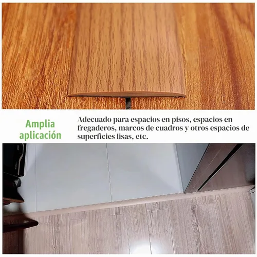 Vista 6 de Tira de transición de suelo, tiras autoadhesivas para cubrir umbrales, reparación de umbrales, pisos de vinilo, transiciones, tira divisora plana