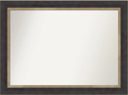 Vista 377 de Amanti Art Espejo personalizado, espejo de baño negro Astor, espejo de pared o espejo de tocador de baño sobre el fregadero (25 x 25 pulgadas)