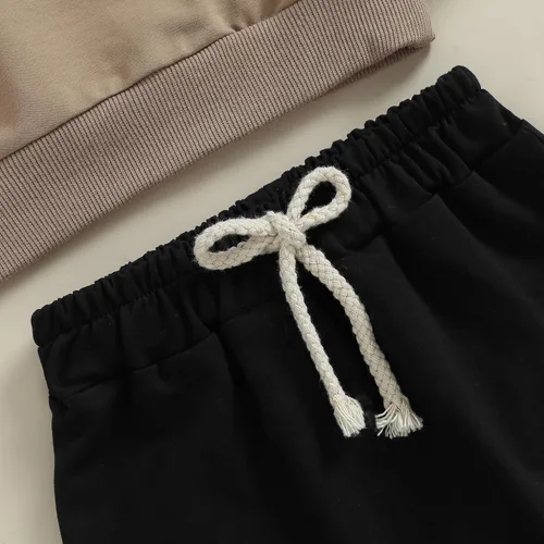 Vista 5 de Conjunto de sudadera de manga larga con cuello redondo y pantalones deportivos para bebés, ropa de invierno para bebé