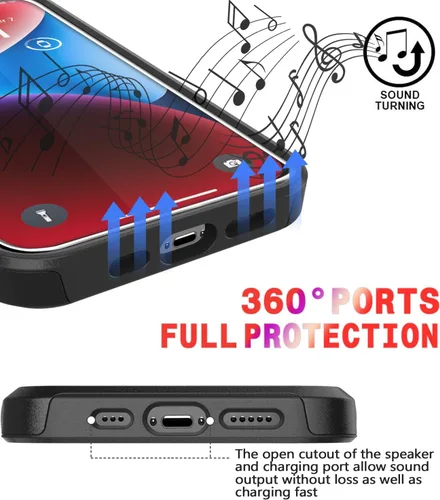 Vista 7 de Diverbox Funda para iPhone 14 [a prueba de golpes] [a prueba de caídas] [protector de pantalla de vidrio templado], funda de protección resistente