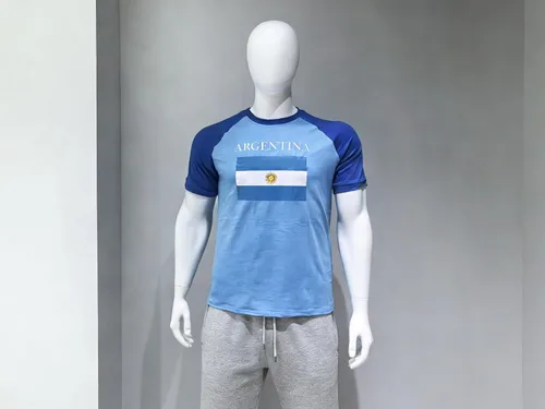 Vista 4 de Camiseta de bandera nacional para hombre, camiseta para amantes del fútbol, camisetas de fútbol para fanáticos de la Copa Mundial 2026, Argentina