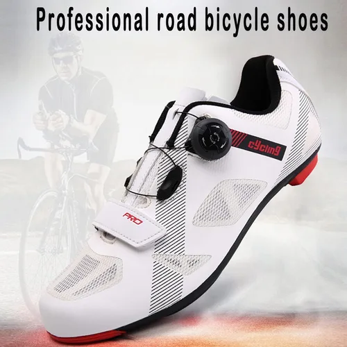 Vista 5 de Mens Cycling Shoes Compatible with pelaton Indoor Road Bike Shoes Ride Bike Shoes for Men with Look SPD-SL Delta Cleats