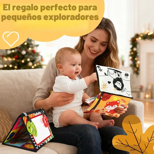 Vista 9 de BBWOO Tummy Time Mirror Toys, High Contrast Baby Toys for Newborn
