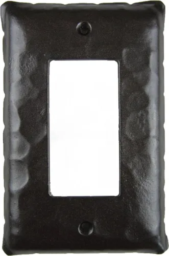 Vista 2 de Rustic Rancho Cubierta de placa de interruptor de decoración simple de hierro forjado EPH43 (negro)