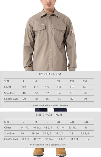 Vista 6 de GUARDEVER NFPA2112 - Camisa ignífuga para hombre, 100 % C, 9.1 onzas, NFPA2112