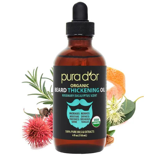 Vista 8 de PURA D'OR Aceite Suavizante para Barba Orgánico de 4 Oz - Aroma Original de Sándalo - Acondicionador que no se enjuaga, Aceite de Argán y Jojoba