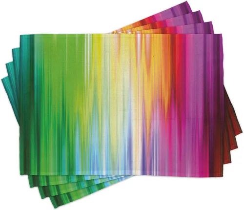 Vista 7 de Lunarable Juego de 4 manteles individuales color borgoña, borde de copo de nieve adornado con motivos antiguos, inspiración de invierno y Navidad