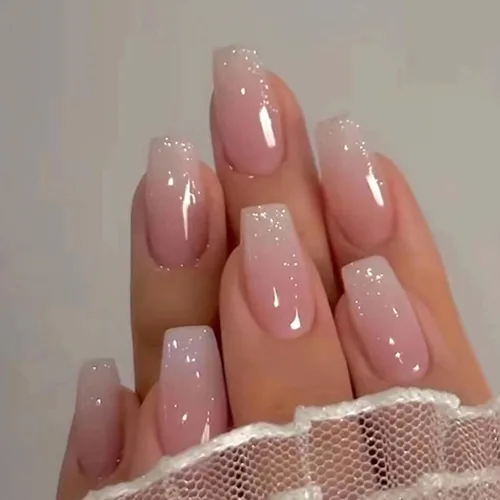 Vista 10 de Uñas postizas francesas a presión, uñas postizas largas de acrílico con forma de ataúd de cobertura completa, uñas postizas de bailarina