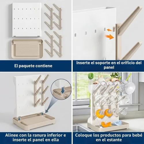 Vista 7 de GoMaihe Estante de Secado para Biberones: Soporte Vertical para Secador de Biberones que Ahorra Espacio - Soporte de Almacenamiento de Accesorios