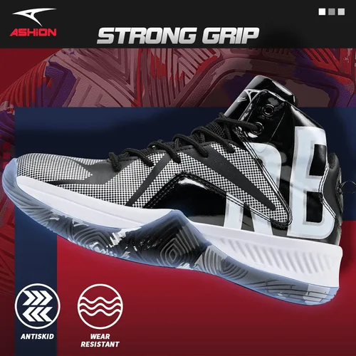 Vista 5 de ASHION Zapatos de baloncesto unisex para niños y niñas, tenis de caña alta, transpirables, con amortiguación al aire libre, zapatos deportivos