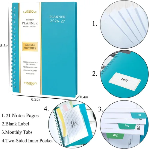 Vista 5 de Planner 2026-2027 - Weekly & Monthly Planner, Academic Planner 2026-2027 J-Green
