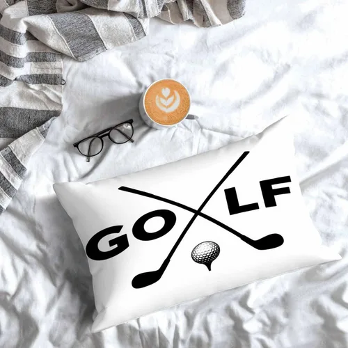 Vista 7 de Mugod Funda de cojín negra con símbolo de palos de golf, funda de almohada para cama, sofá, oficina, decoración de 20 x 30 pulgadas