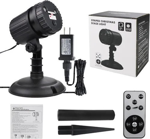 Vista 9 de Luces de proyector láser de Navidad, luces de proyección LED de 8 patrones con control remoto, proyectores de paisaje, espectáculo de estrellas