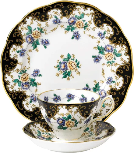 Vista 4 de Royal Albert 100 años 1990 - Juego de 3 piezas (taza de té, platillo y plato de 8")