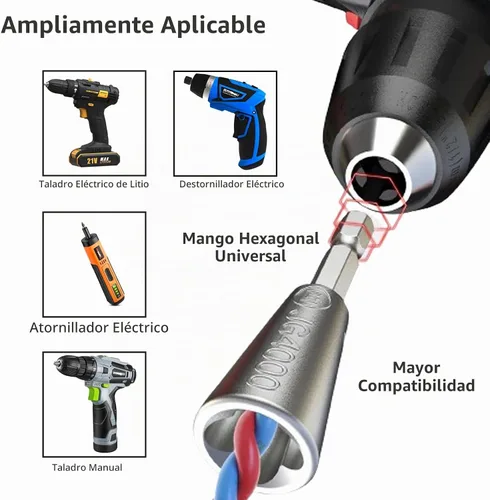 Vista 3 de Conector de tuerca de alambre premium, vástago de acero inoxidable, herramienta de torsión de cable duradero para taladro eléctrico (2 unidades)