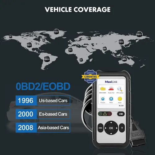 Vista 7 de Autel Escáner OBD2 ML529 Lector de código, escáner de código OBD2 con actualización de software de por vida, AutoVIN para DTC rápido, apagado