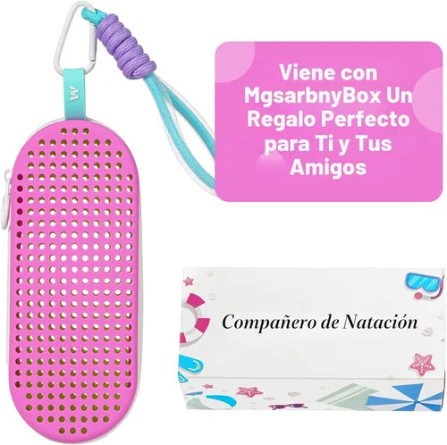 Vista 6 de Mgsarbny - Funda protectora de silicona para gafas de natación, con orificio de drenaje para gafas
