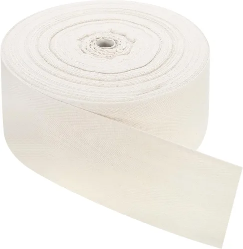 Vista 16 de uxcell Cinta de sarga, 1 cinta de tela de algodón de 11 yardas x 0.315 in, rollo de cinta de espiga para ropa, accesorios, bolsas (beige y blanco)