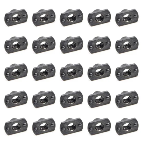 Vista 10 de MroMax Tuercas de soldadura, M6 Tab Base UNC Tornillo de máquina de acero al carbono 2 Proyección Plata 10Pcs