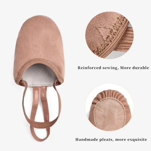 Vista 4 de Stelle Pirouette Dance - Zapatos de lona con media suela para ballet jazz niñas, mujeres, niños, hombres y adultos