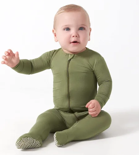 Vista 2 de Gerber Pijama unisex para bebé y niño pequeño, suave, con pies, con viscosa hecha con eucalipto