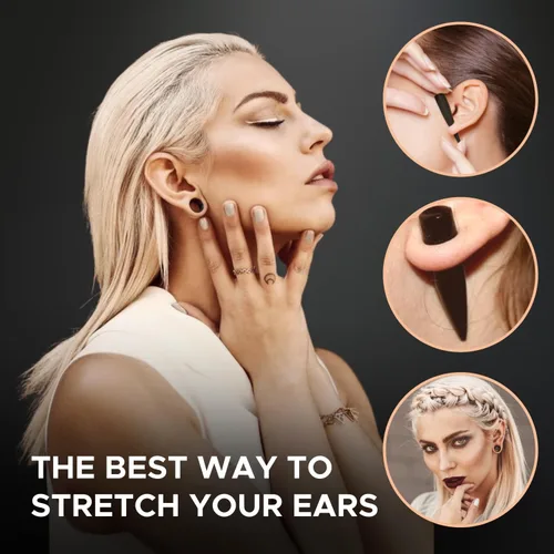 Vista 4 de BodyJ4You Kit de estiramiento de orejas de 36 piezas, calibre 14G-00G para principiantes, de acero quirúrgico, tapones de una sola llamarada
