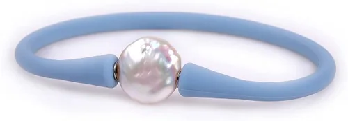 Vista 22 de GEM-Inside Big - Pulsera de joyería de perlas de 0.512 in para dama de honor, color negro, apilable, goma de silicona, elástica, perlas cultivadas