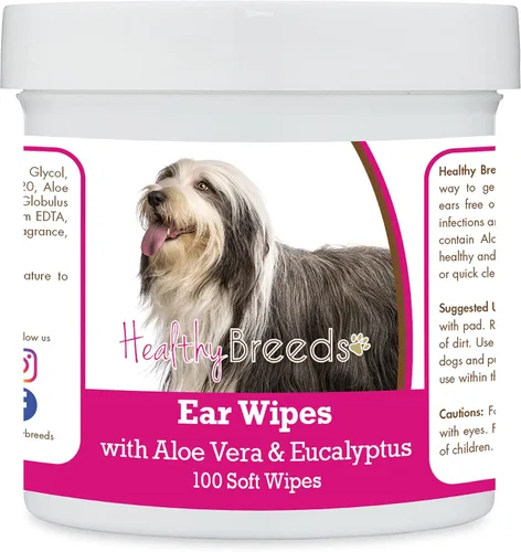 Vista 117 de Healthy Breeds Affenpinscher Toallitas de limpieza de oídos con aloe y eucalipto para perros, 100