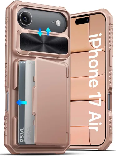 Vista 41 de ATATOO Funda Cartera para iPhone Air, Portador de Tarjetas Integrado (3-5 Tarjetas) [Bloqueo RFID] y Cubierta Deslizante para Cámara, Protección